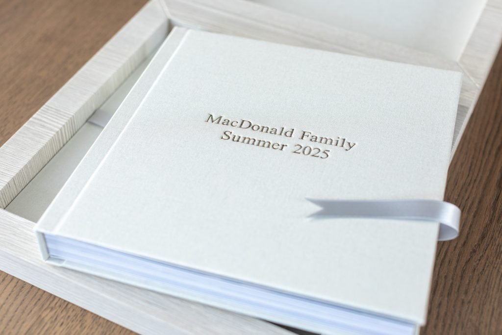 Heirloom family photo albums displayed in a Swiss home